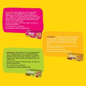 B07TC42ML7-150 grams (Pack of 6)-002 Early Foods Multi-Flavour Organic Millet Jaggery Cookies