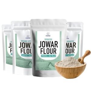 Rootz Organics Stone-Ground Sprouted Jowar Flour (900g) Pack of 4