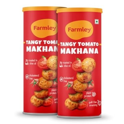 Farmley Roasted Makhana, Tangy Tomato Flavor (Pack of 2)