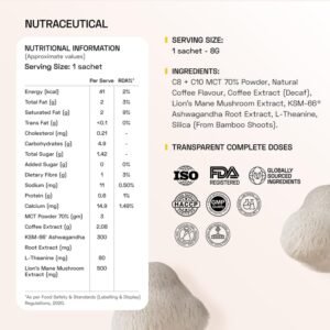 B0D4TJGCC2-8 g (Pack of 45) Cordyceps Shroom Coffee-002 Ace Blend Lions Mane Shroom Coffee (30Serves)