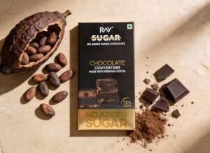 RAY NO SUGAR 72% DARK COUVERTURE CHOCOLATE, 80 Grams