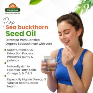B0DVLYRYRL-30 count (Pack of 1)-002 Biosash Sea Buckthorn Seed Oil Capsules 30 Caps