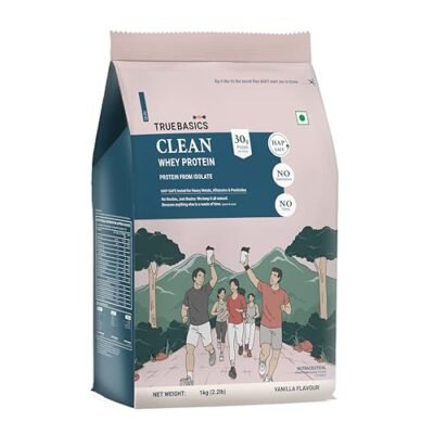 TrueBasics Clean Whey 100% Protein Isolate Powder (Vanilla, 1kg)