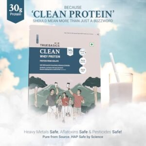 B0FDKVFSZF-Vanilla 1 kg (Pack of 1)-003 TrueBasics Clean Whey 100% Protein Isolate Powder (Vanilla, 1kg)