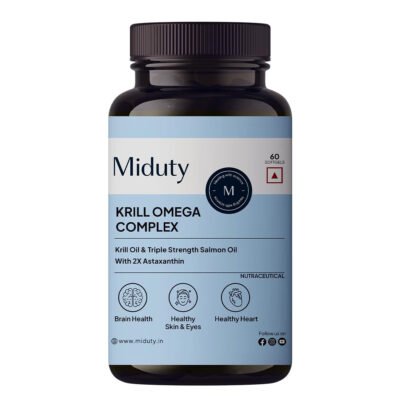 Miduty Antarctic Fish Krill Oil Triple Strength Omega-3 with Astaxanthin – 60 Softgels