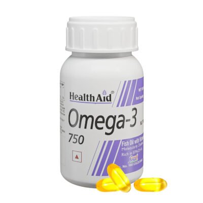 HealthAid Omega-3 Fish Oil 750 mg with Vitamin E – 60 Softgels