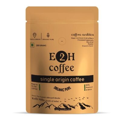 2H Coffee 100% Organic Coffee Powder – Premium Arabica Blend | Medium Dark Roast