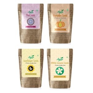 81PL-yvuqkL._SL1500_ Agile Organic - Seeds Cycling Seeds Combo - Raw Seeds Combo (Sesame, Sunflower, Flax, Pumpkin 200g Each) - To Enhance Hormonal Balance and Improve Menstrual Health for Women | Seed Combo 800g