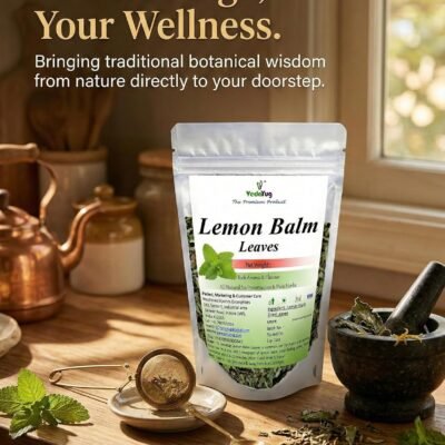 VY VedaYug Lemon Balm Herbal Tea 100g – Caffeine-Free Loose Leaf Tea, 100+ Cups