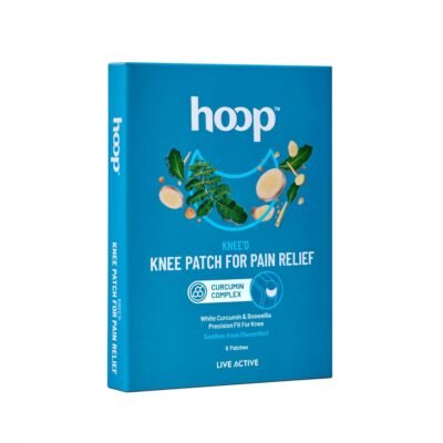 Hoop Knee Patch for Pain Relief – White Curcumin & Boswellia | Moon Shape Design | 6 Pieces