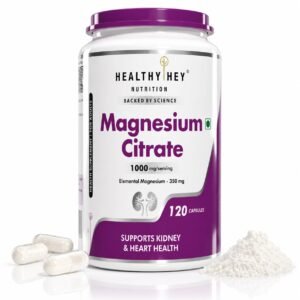 HealthyHey Nutrition Magnesium Citrate, 120 Vegetable Capsules