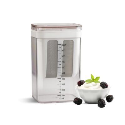 InstaCuppa Greek Yogurt Strainer 1100ml, Multi-Purpose Yogurt Maker with Fine Mesh Bag and Lid