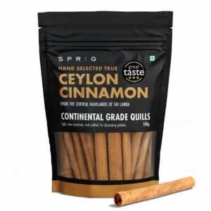 Sprig Ceylon Cinnamon Sticks (Dalchini), 100g, Continental Grade Quills, Premium Sri Lankan Cinnamon